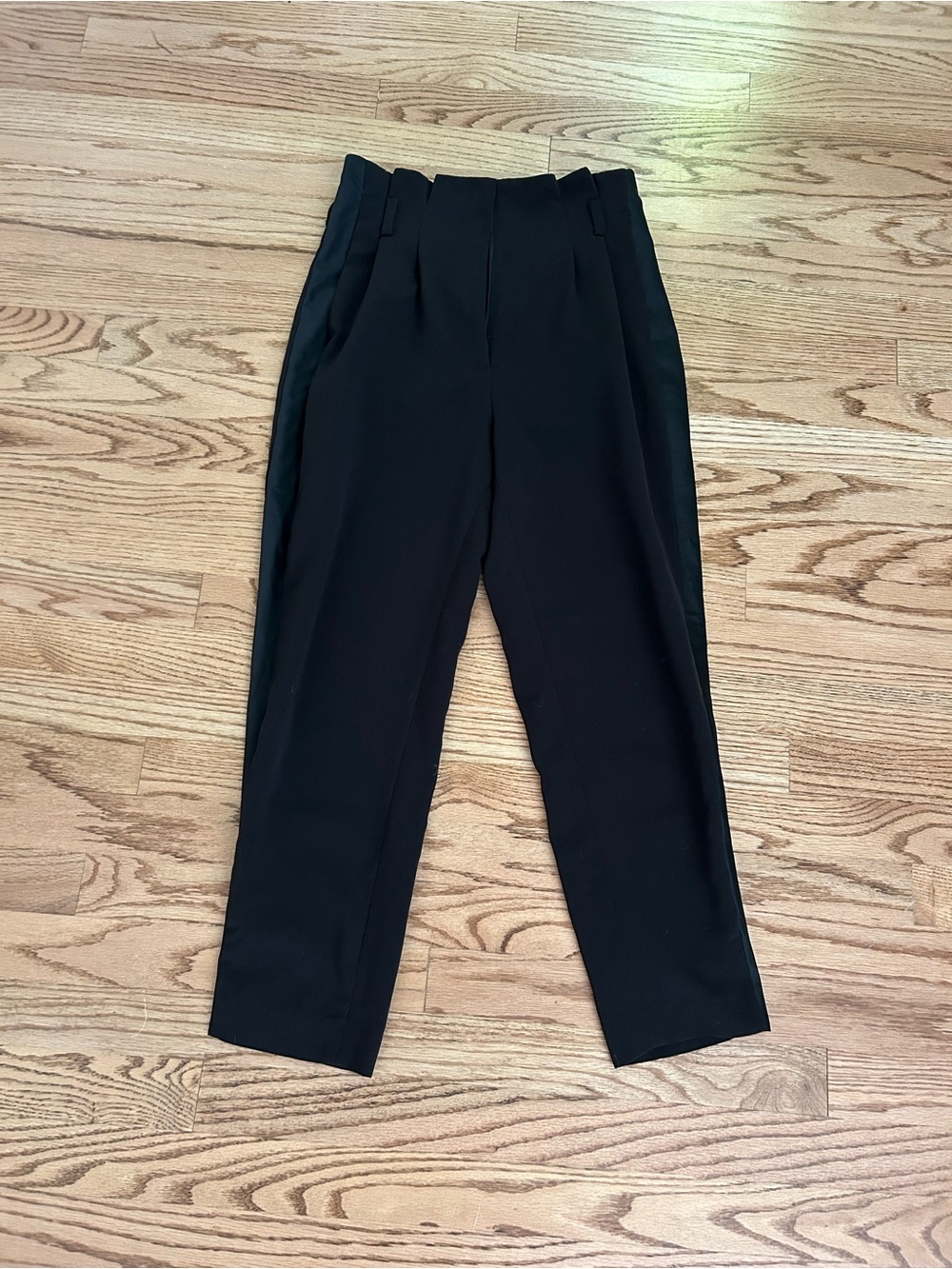 H&M Black High Waist Tuxedo Stripe Ankle Dress Pants Size 2